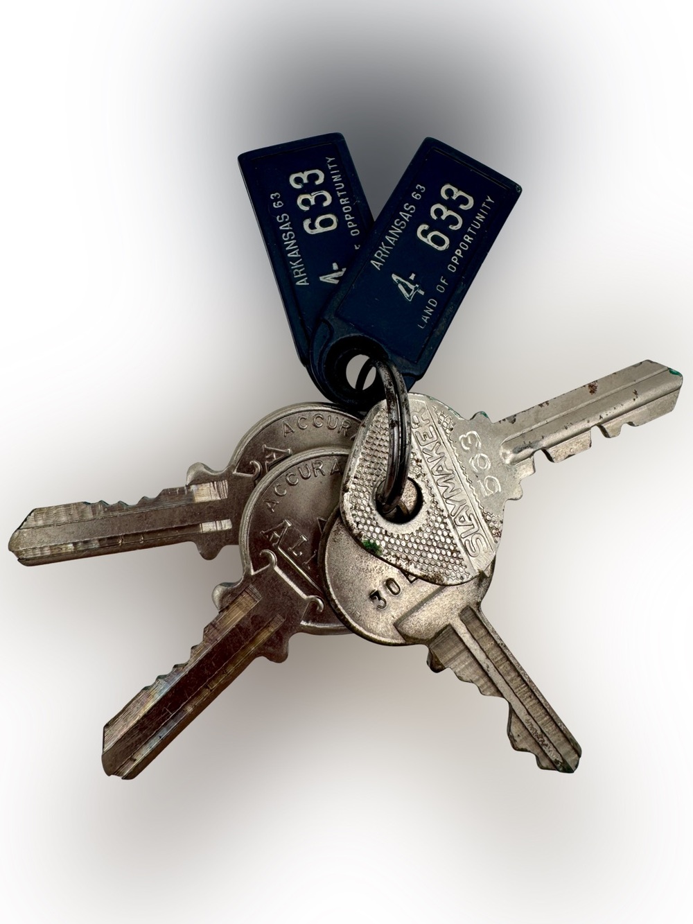 Vtg Arkansas Land Of Opportunity 1963 DAV Key Tag Lot Alpha & Slaymaker Keys